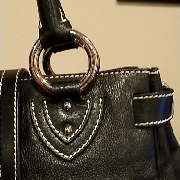 Marc Jacobs Vintage  Contrast Stitches Black Turlock Leather Bag - Picture 10 of 17